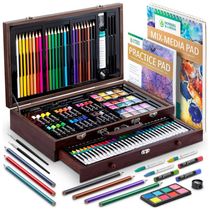 XXL144 Kit de Lapis Conjunto Artístico com 144 Peças, NORBERG LINDEN, Marrom