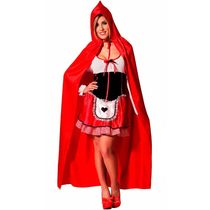 Capa Vermelha Com Capuz Fantasia Chapeuzinho Vampiro Adulto Cetim Longa Carnaval Festa Halloween