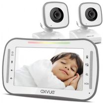 Babá Eletrônica Axvue com Monitor, 2 Câmeras, Visão Noturna e Monitor de Temperatura