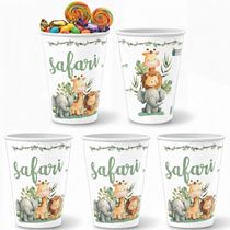5 Copos Lembrancinha Decoração Festa Infantil Safari Selva