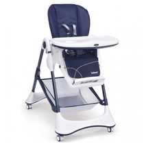 Cadeira de Alimentação Cadeirão com 4 Rodas e Cesta de zenamento, INFANS, Azul
