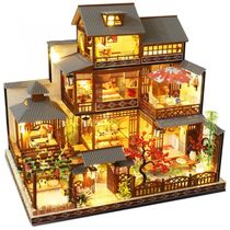 Casa em Miniatura Realista Japonesa com Móveis de Madeira para Adultos e Adolescentes, Escala 124, SPILAY