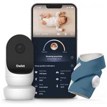 Babá Eletrônica Inteligente com Câmera HD e Sensor de Oxigênio e Qualidade de Sono, Owlet, Azul