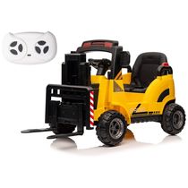 Escavadeira Elétrica Infantil a Bateria 12V com Escavação Ajustável, 2 Velocidades e Música, AOKOY, Amarela