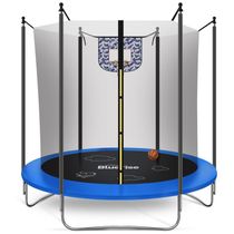 Cama Elástica com Cesta de Basquete até 49 kg, Tamanho 1,40 Metros, BLUERISE, Azul