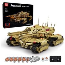 Kit de Construção Tanque Militar Mamute com 3296 Peças e Controle Remoto para Crianças e Adultos, Mould King, Marrom