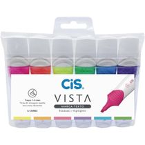 Estojo com 6 Marca Texto Cis Vista