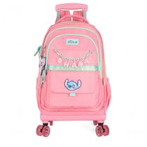 Mochila Com Rodas Stitch Salmao - Unico Salmão