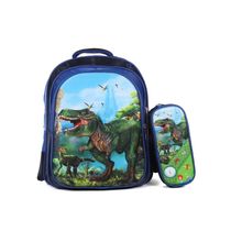 Bolsa Escolar Com Estojo Ultra Leve Resistente A Agua Infantil - Dinossauro