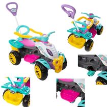 Carrinho de Passeio Infantil Quadriciclo Haste Pedal Menina