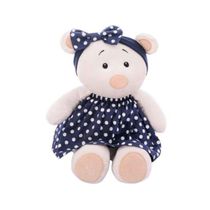 Ursinha De Pelúcia Lola 38cm Com Vestido, Zip, Antialérgico Algodão + Poliéster, Fabricado No Brasil