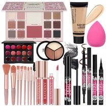 Kit Maquiagem Completo KAVCENT Paleta Sombras Batom Gloss Foundation Líquida Corretivo Máscara Delineador Pincéis para Teens e Mulheres