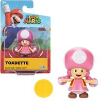 Super Mario Boneco Toadette de 8cm Com Moeda -  Sunny