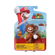 Super Mario Boneco Mario Tanooki de 10cm com Super Folha - Sunny