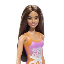 BARBIE PRAIA COM MAIÔ LARANJA FLORIDO - MATTEL