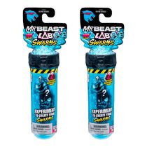 Kit 2 Tubo de Ensaio com 2 Mini Bonecos Swarms MrBeast Lab