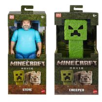 Kit Steve e Creeper Minecraft o Filme 28 cm - Mattel  JRF65