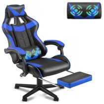 Soontrans Cadeira Gamer Ergonômica Reclinável e Giratória com Apoio Lombar e Cabeça, Preta e Roxa