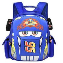 Mochila Escolar Infantil 33cm QWZY Carros para Meninos, Azul