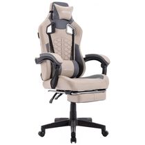 Cadeira Gamer Reclinável e Giratória com Apoio para os Pés e Cabeça, WOTSTA , Preta e Azul