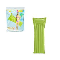 Colchão Bronzeador Piscina Liso Inflável 183x69 Intex Verde