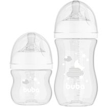 Kit 2 Mamadeiras Buba Easy Flow Nuvem 120-270ML Branco