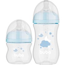 Kit 2 Mamadeiras Buba Easy Flow Nuvem 120-270ML Azul