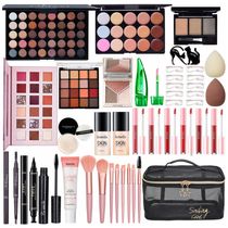 CHAFFUL Kit Completo de Maquiagem Feminina – Conjunto Essencial com Base, Primer, Paleta de Sombras, Contorno, Batom, Delineador e Pincéis