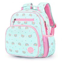 Mochila infantil arco-íris verde menta mibasies 7L para meninas 2 a 4 anos 30 cm
