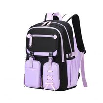 Mochila escolar TYHOTULY infantil juvenil roxa, laço decorativo, grande capacidade 23 L