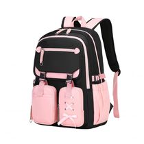 Mochila escolar TYHOTULY infantil juvenil rosa, laço decorativo, grande capacidade 23 L