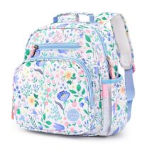 Mochila infantil floral azul mibasies 7L para meninas 2 a 4 anos 30 cm