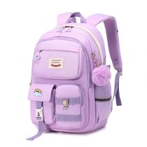 Mochila escolar MUSEVOS roxa kawaii com múltiplos bolsos para meninas