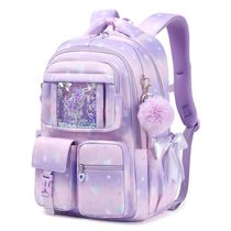 Mochila escolar PIG PIG GIRL roxa concha estilo ita bag, 21,8 L