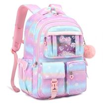 Mochila escolar PIG PIG GIRL rosa planeta em estilo ita bag, 21,8 L