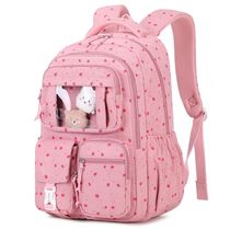Mochila escolar PIG PIG GIRL em veludo cotelê rosa com morangos, estilo ita bag, 21,8 L