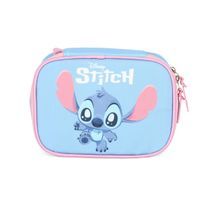 Estojo Escolar Infantil com divisória Stitch Azul Disney Luxcel