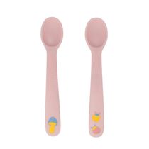 KIT COM DUAS COLHERES SILICONE FADINHA ROSA - BUP BABY