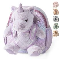 Mochila infantil Moonkie Hug & Go unicórnio de pelúcia para crianças de 2 a 4 anos