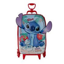 Mochila De Rodinhas 3d Maxtoy Stitch Praia Vermelho