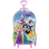 Mochila De Rodinhas 3d Maxtoy Princesas Castelo Rosa 3855nm23