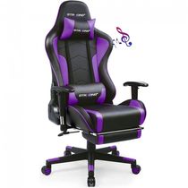 GTRACING Cadeira de Escritório Gamer Ergonômica e Reclinável com Bluetooth e Alto Falantes, Roxa