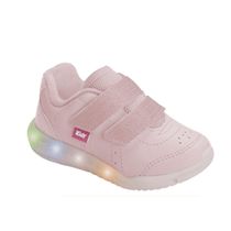 Tênis Infantil Kidy Led Velcro Rosa