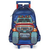 Mochila de Rodinha Com Alça Luxcel Up4You Monster Truck Azul