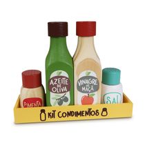Kit Condimentos Brinquedo em Madeira