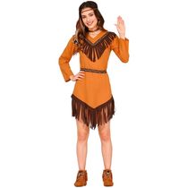 Fantasia Índia Americana Adolescente Menina Luxo com Franja
