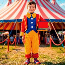 Fantasia Palhaço Infantil de Luxo pra Menino de Circo Completo