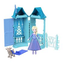 Mini Boneca Elsa Princesas Disney Frozen Vila Arendelle Empilhável 9 cm V1 - Mattel