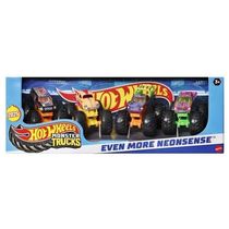 Pack c/ 4 Monster Trucks - Even More Neonsense - VW Fusca, Torque Terror, Town Hauler e Haul Y'All - Hot Wheels - Mattel
