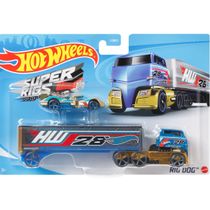Rig Dog + Track Ripper - Caminhões de Transporte - Super Rigs - 1/64 - Hot Wheels